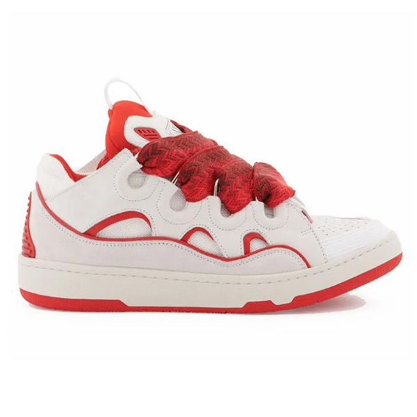 LANVIN CURB SNEAKERS WHITE RED - PT010