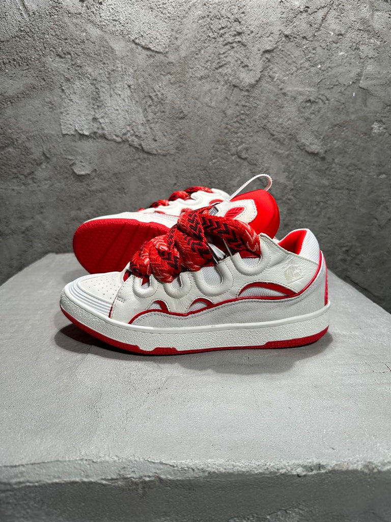 LANVIN CURB SNEAKERS WHITE RED - PT010