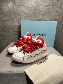 LANVIN CURB SNEAKERS WHITE RED - PT010