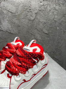 LANVIN CURB SNEAKERS WHITE RED - PT010