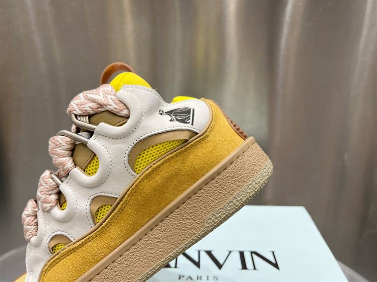 LANVIN CURB SNEAKERS WHITE YELLOW - PT024