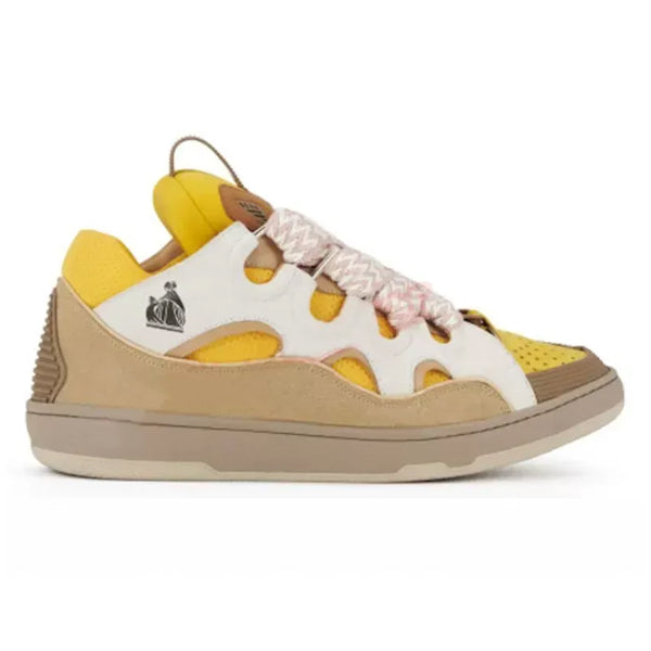 LANVIN CURB SNEAKERS WHITE YELLOW - PT024