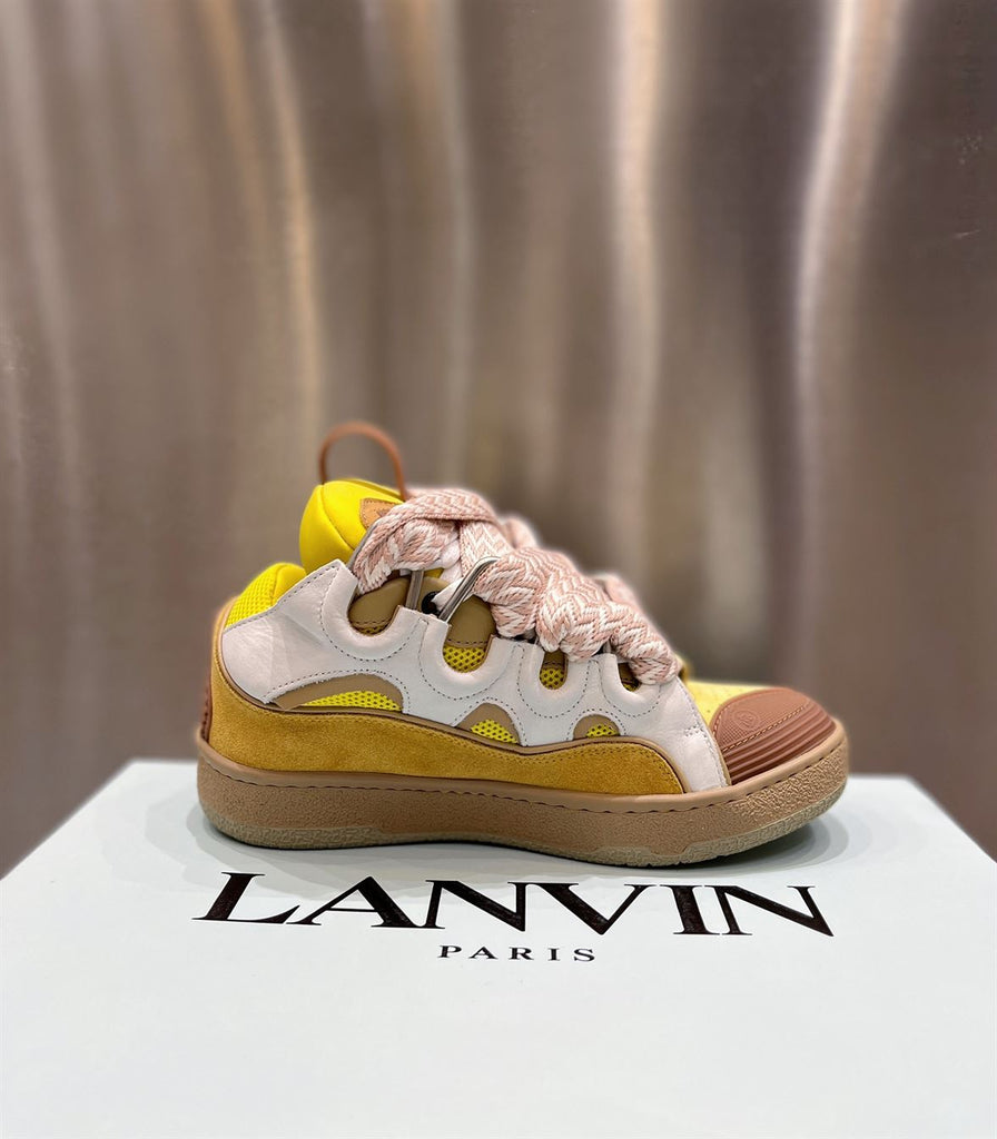 LANVIN CURB SNEAKERS WHITE YELLOW - PT024