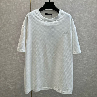 LOUIS VUITTON DAMIER COTTON PIQUE T-SHIRT WHITE - V019