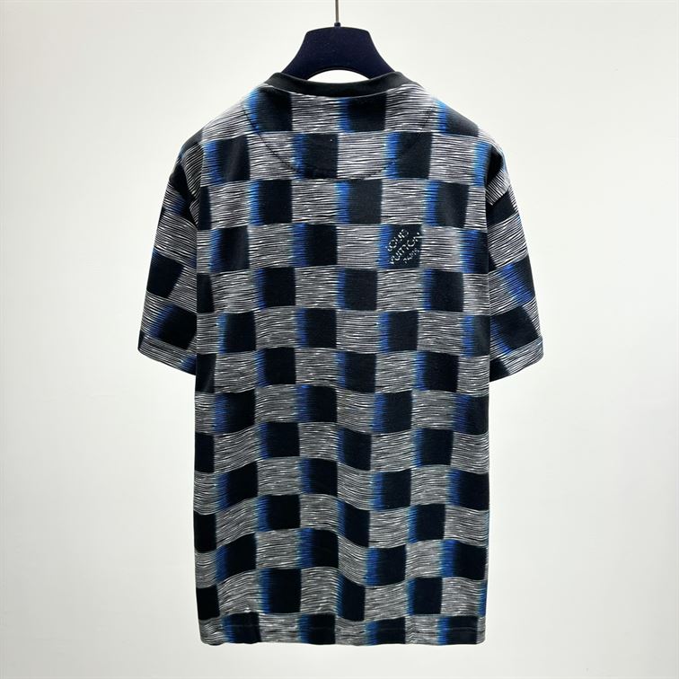 LOUIS VUITTON DAMIER SHORT-SLEEVED COTTON T-SHIRT - V046