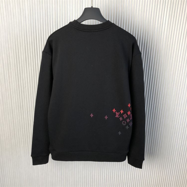 LOUIS VUITTON EMBROIDERED COTTON SWEATSHIRT BLACK - J027