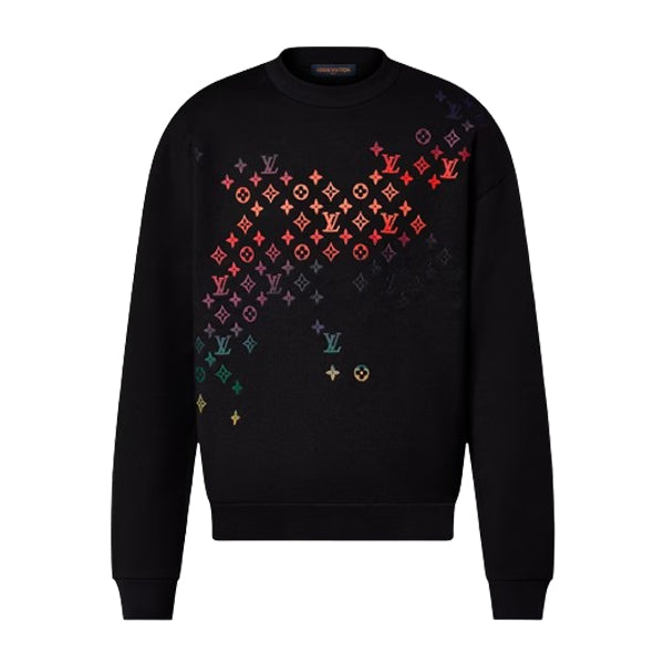 LOUIS VUITTON EMBROIDERED COTTON SWEATSHIRT BLACK - J027