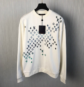 LOUIS VUITTON EMBROIDERED COTTON SWEATSHIRT MILK WHITE - J029