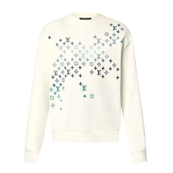 LOUIS VUITTON EMBROIDERED COTTON SWEATSHIRT MILK WHITE - J029