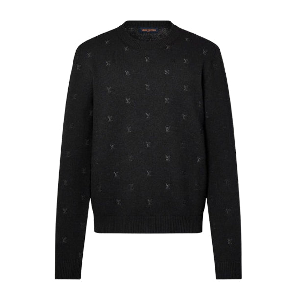 LOUIS VUITTON EMBROIDERED SIGNATURE MERINO CREWNECK - J006