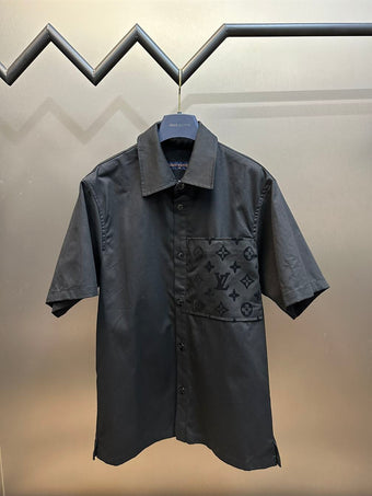 LOUIS VUITTON FLOCKED SHORT-SLEEVED COTTON SHIRT - V030