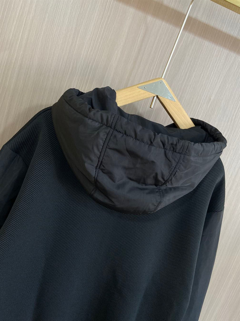 LOUIS VUITTON HYBRID ZIPPED TECHNICAL COTTON HOODIE - J030