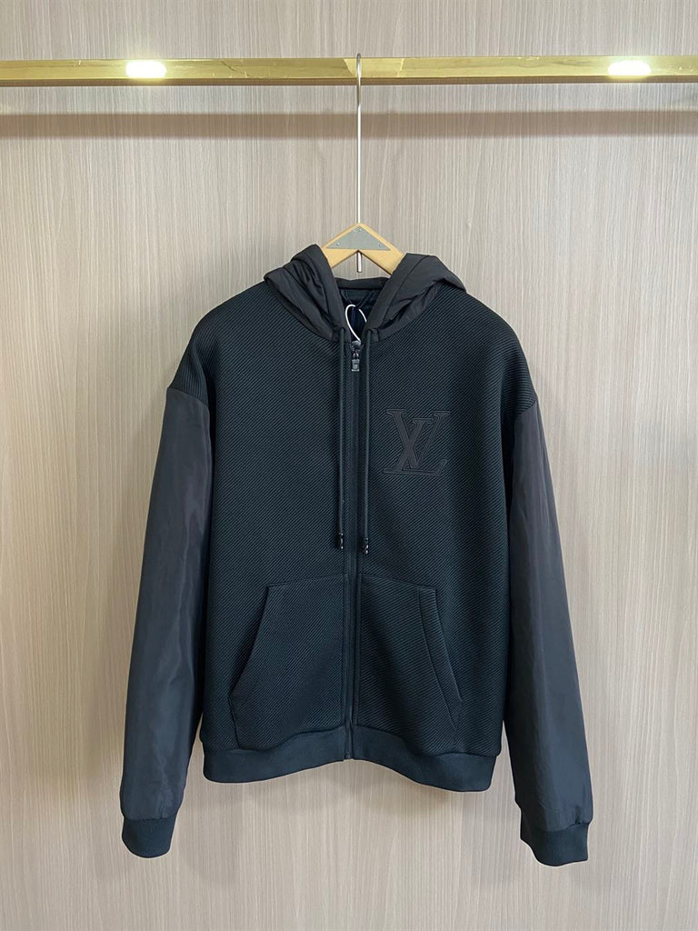 LOUIS VUITTON HYBRID ZIPPED TECHNICAL COTTON HOODIE - J030