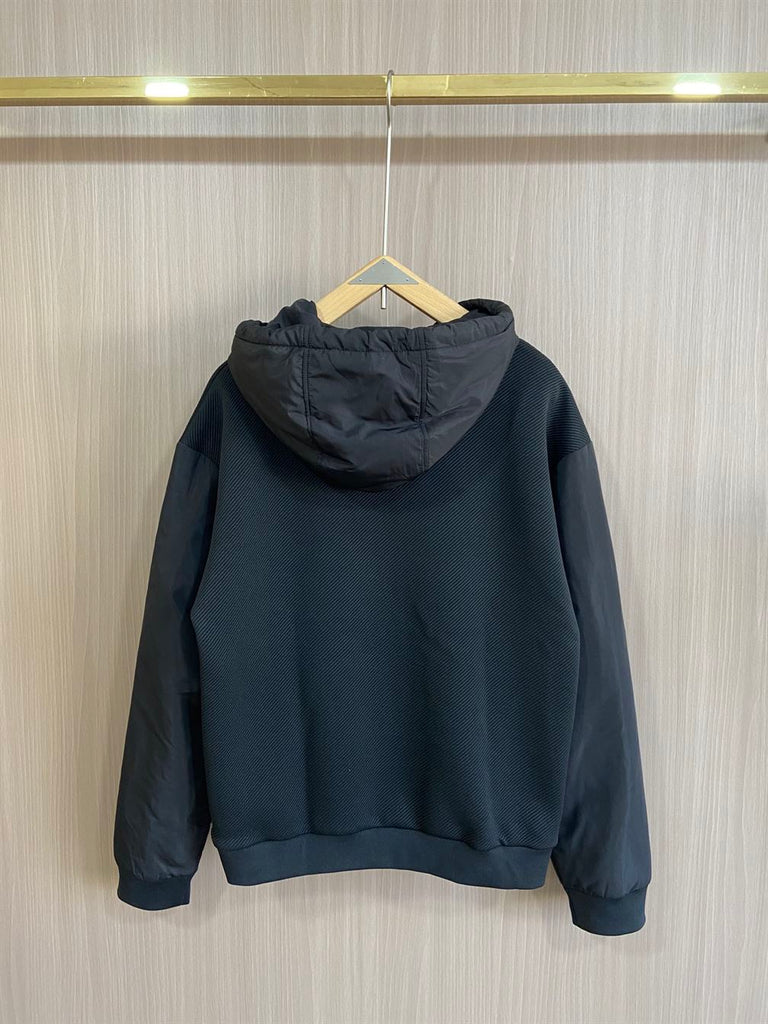 LOUIS VUITTON HYBRID ZIPPED TECHNICAL COTTON HOODIE - J030