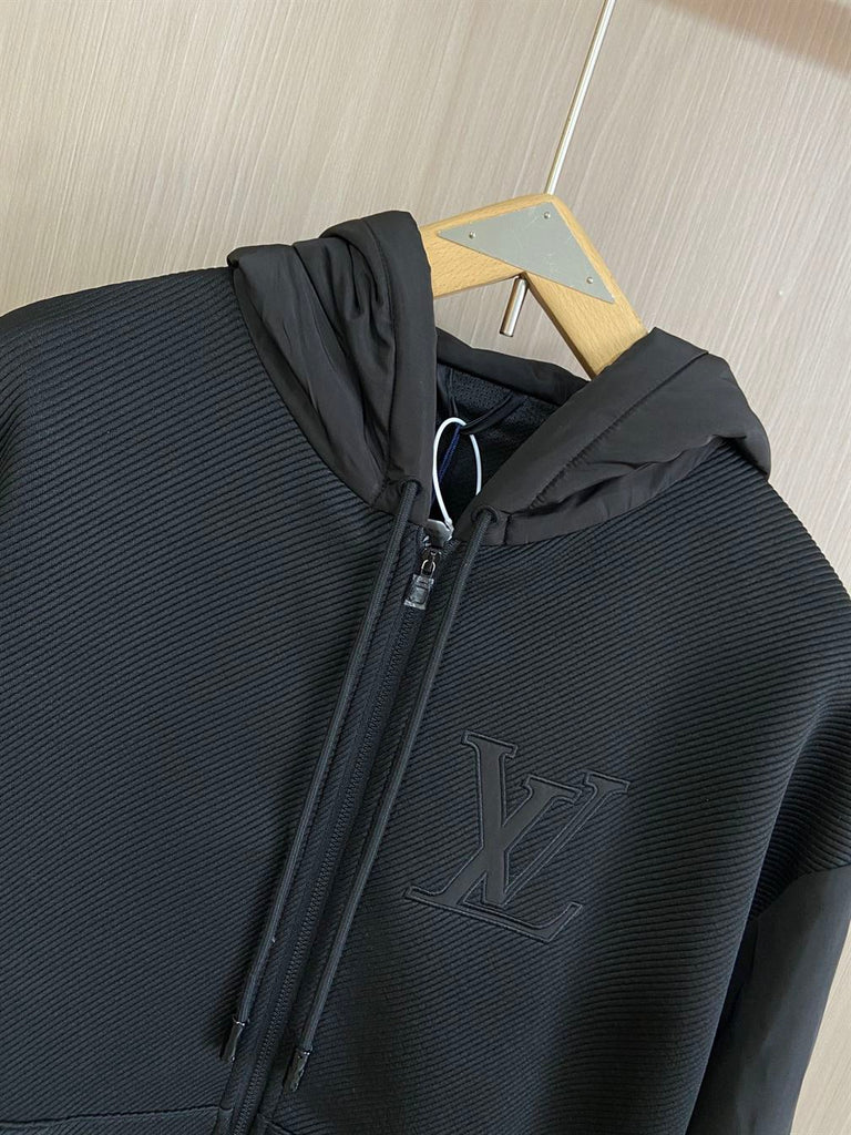 LOUIS VUITTON HYBRID ZIPPED TECHNICAL COTTON HOODIE - J030