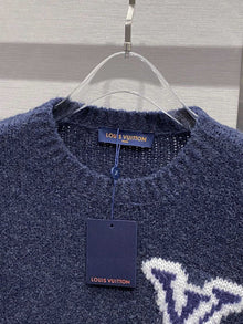 LOUIS VUITTON LV INTARSIA CREWNECK NAVY - J012