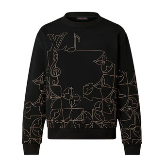 LOUIS VUITTON LV MUSIC LINE EMBROIDERED CREWNECK - J024