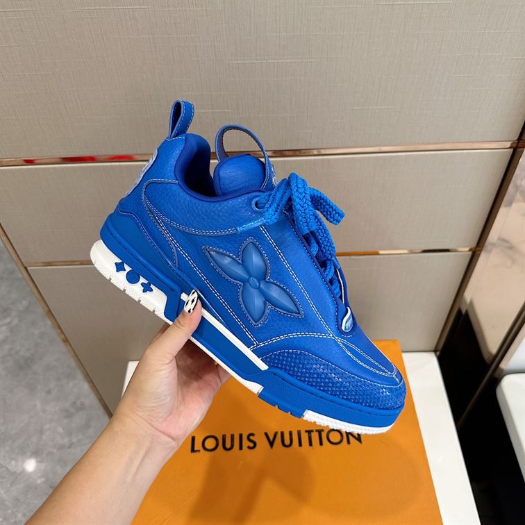 LOUIS VUITTON LV SKATE LEATHER BLUE SNEAKER - L048