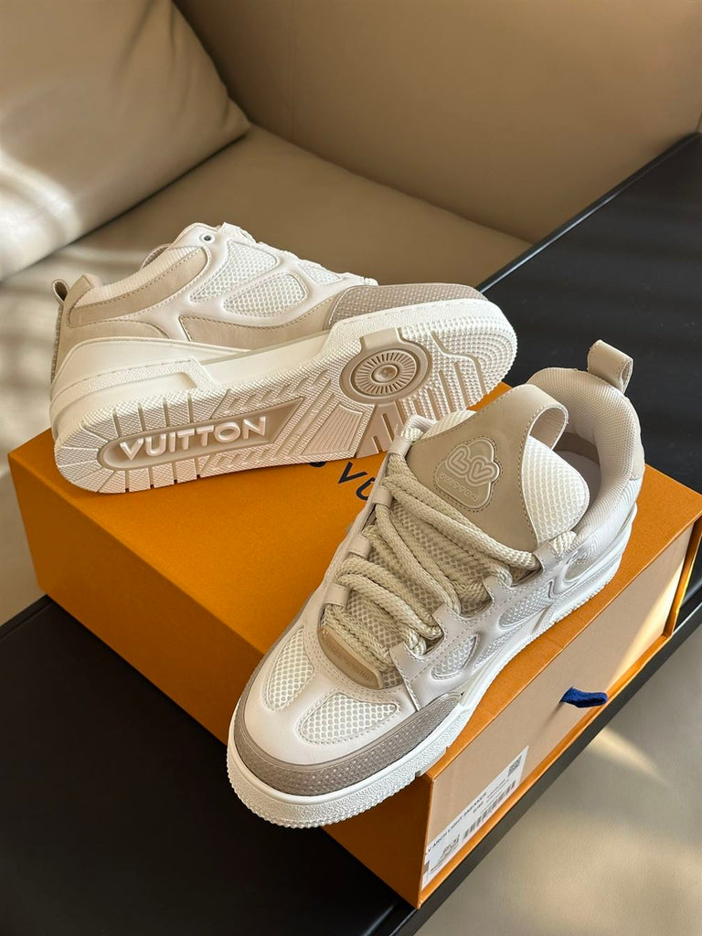 LOUIS VUITTON LV SKATE SNEAKER BEIGE WHITE - L080