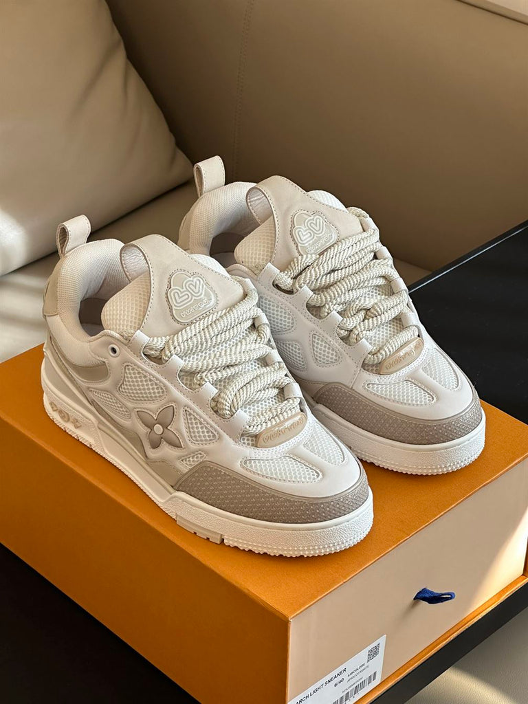 LOUIS VUITTON LV SKATE SNEAKER BEIGE WHITE - L080