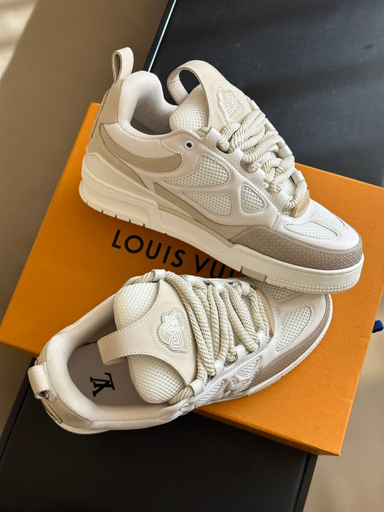 LOUIS VUITTON LV SKATE SNEAKER BEIGE WHITE - L080