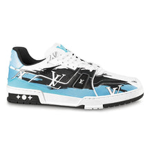 LOUIS VUITTON LV TRAINER GRAPHIC PRINT WHITE BLACK BLUE - L094