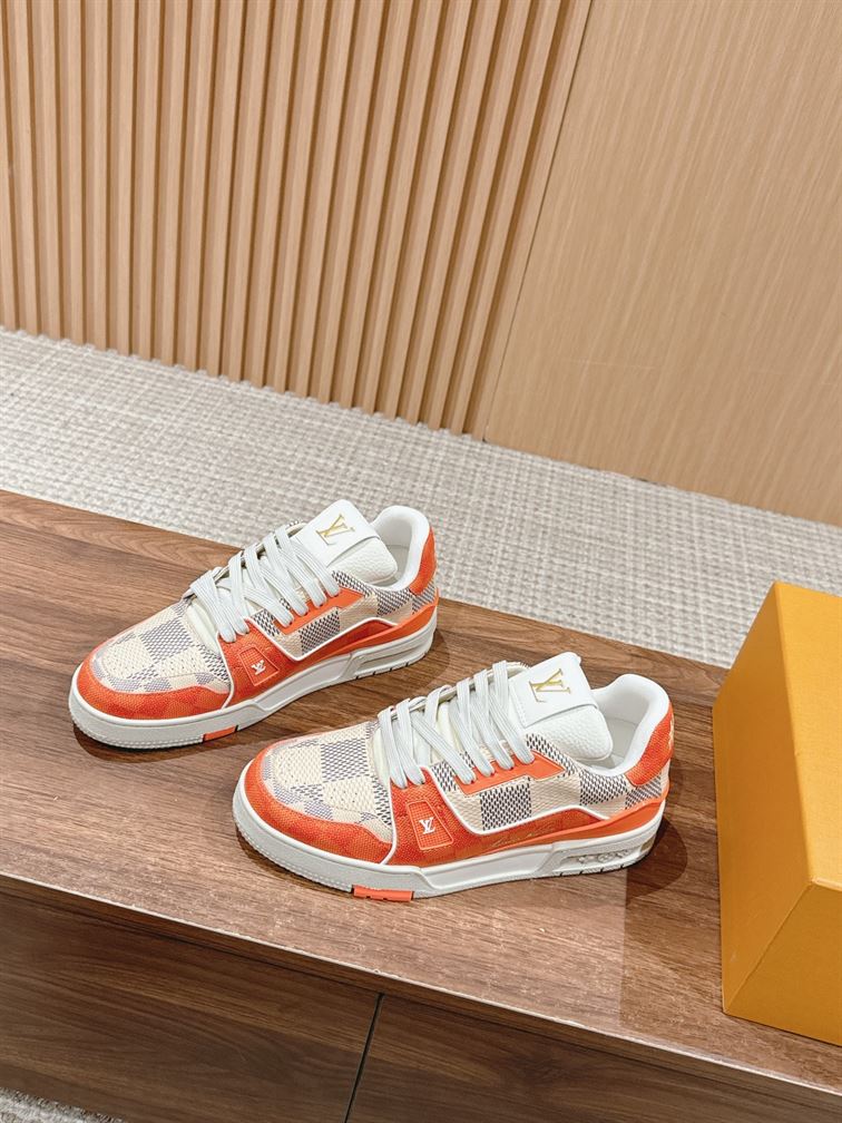 LOUIS VUITTON LV TRAINER SNEAKER ORANGE - L041