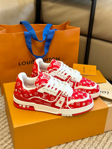 LOUIS VUITTON LV TRAINER SNEAKER RED - L133