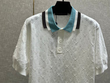 LOUIS VUITTON MONOGRAM POINTELLE SHORT-SLEEVED COTTON T-SHIRT - V006