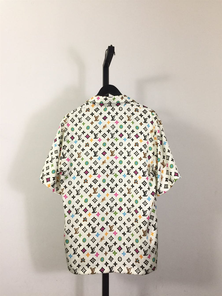 LOUIS VUITTON MONOGRAM SHORT-SLEEVED SILK SHIRT - V037