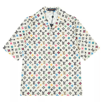 LOUIS VUITTON MONOGRAM SHORT-SLEEVED SILK SHIRT - V037