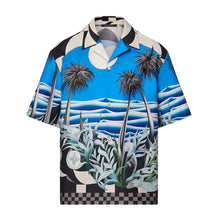 LOUIS VUITTON PRINTED SHORT-SLEEVED COTTON SHIRT - V052