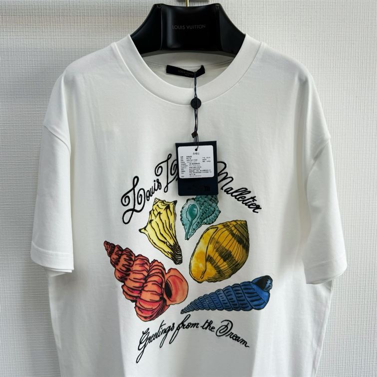 LOUIS VUITTON PRINTED SHORT-SLEEVED COTTON T-SHIRT - V005