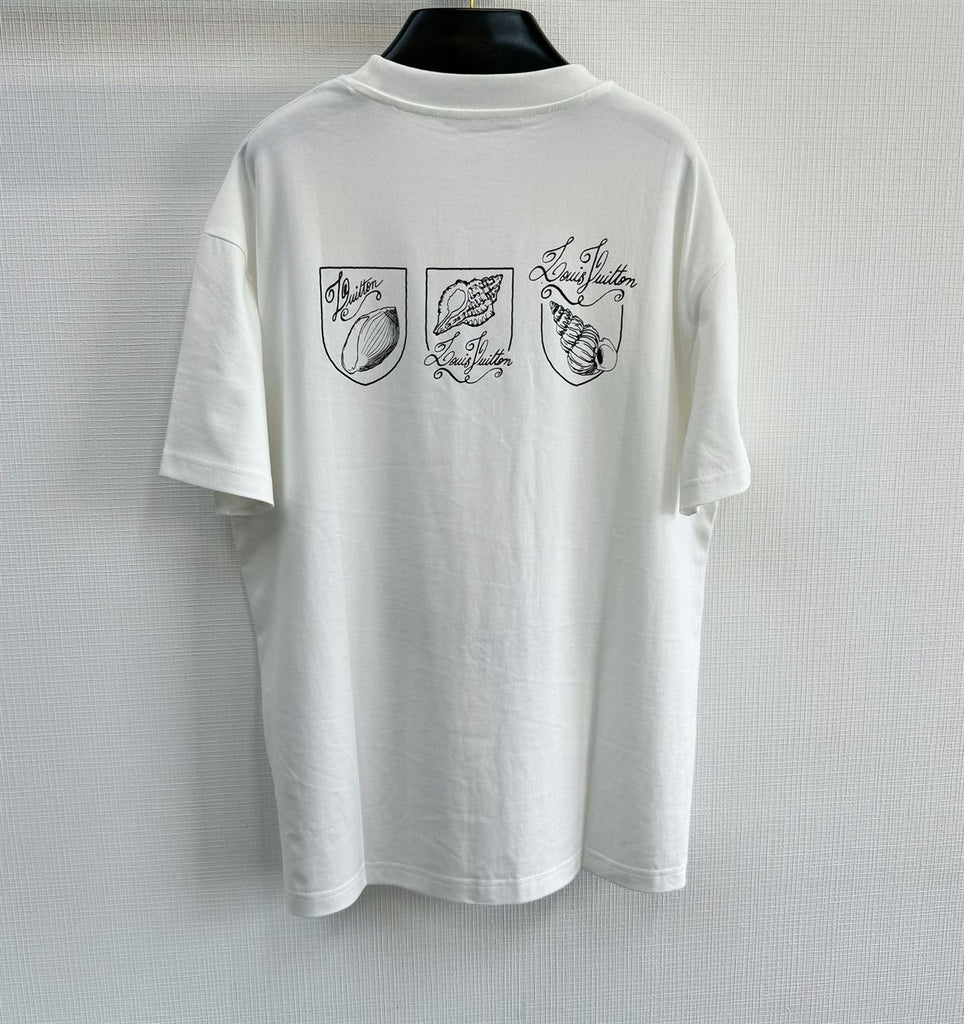 LOUIS VUITTON PRINTED SHORT-SLEEVED COTTON T-SHIRT - V005