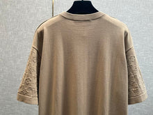 LOUIS VUITTON SHORT-SLEEVED COTTON CREWNECK BEIGE - V018