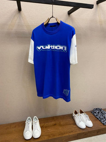 LOUIS VUITTON SHORT-SLEEVED COTTON INTARSIA CREWNECK - V010