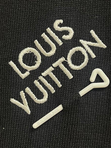 LOUIS VUITTON EMBROIDERED SIGNATURE SHORT-SLEEVED COTTON CREWNECK BLACK - V012