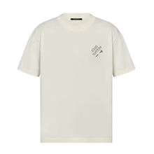 LOUIS VUITTON EMBROIDERED SIGNATURE SHORT-SLEEVED COTTON CREWNECK WHITE - V013