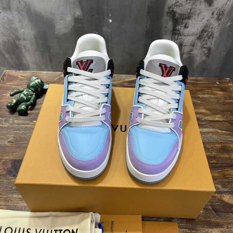 LOUIS VUITTON SNEAKER LV TRAINER BLUE - L066