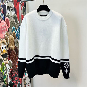 LOUIS VUITTON SWEATER WHITE BLACK - J051