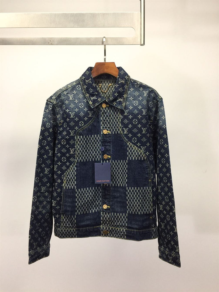 LOUIS VUITTON X NIGO GIANT DAMIER WAVES DENIM JACKET - CC015