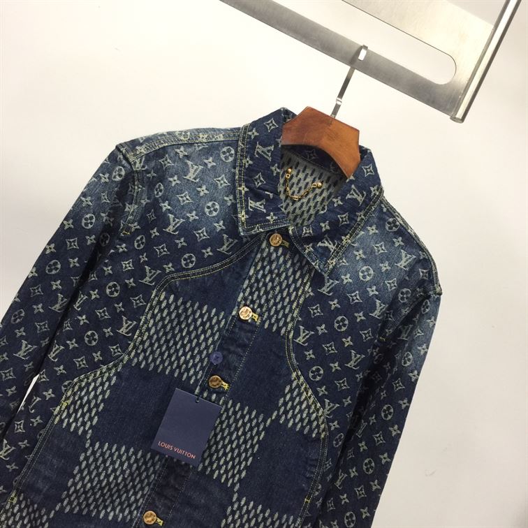 LOUIS VUITTON X NIGO GIANT DAMIER WAVES DENIM JACKET - CC015