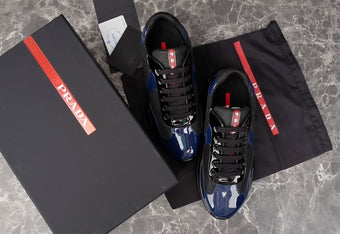 PRADA AMERICA'S CUP SNEAKERS BLACK BLUE - P005