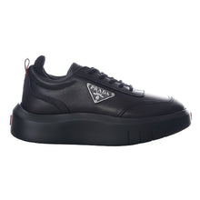 PRADA BLACK LEATHER SNEAKERS - P057