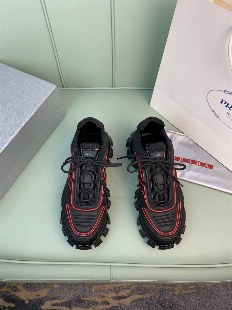 PRADA CLOUDBUST THUNDER SNEAKERS BLACK RED - P037