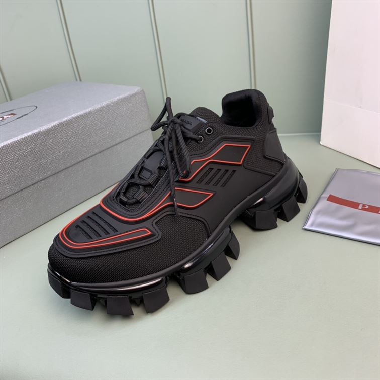 PRADA CLOUDBUST THUNDER SNEAKERS BLACK RED - P037