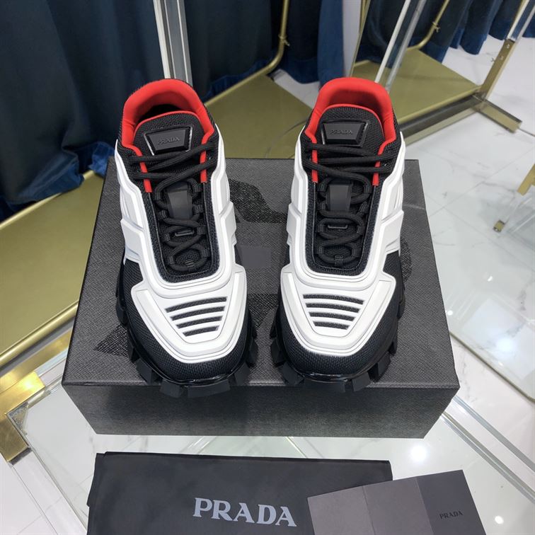 PRADA CLOUDBUST THUNDER SNEAKERS WHITE BLACK - P013