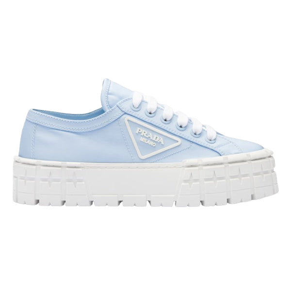 PRADA DOUBLE WHEEL RE-NYLON GABARDINE SNEAKERS LIGHT BLUE - P068