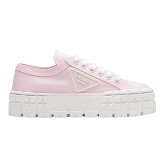 PRADA DOUBLE WHEEL RE-NYLON GABARDINE SNEAKERS PINK - P067