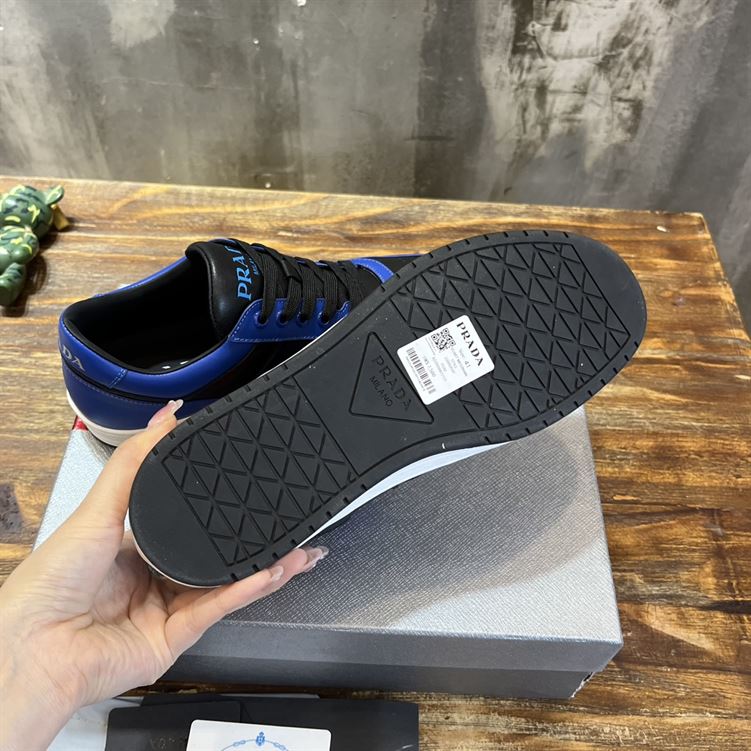 PRADA DOWNTOWN LEATHER SNEAKERS BLUE - P041